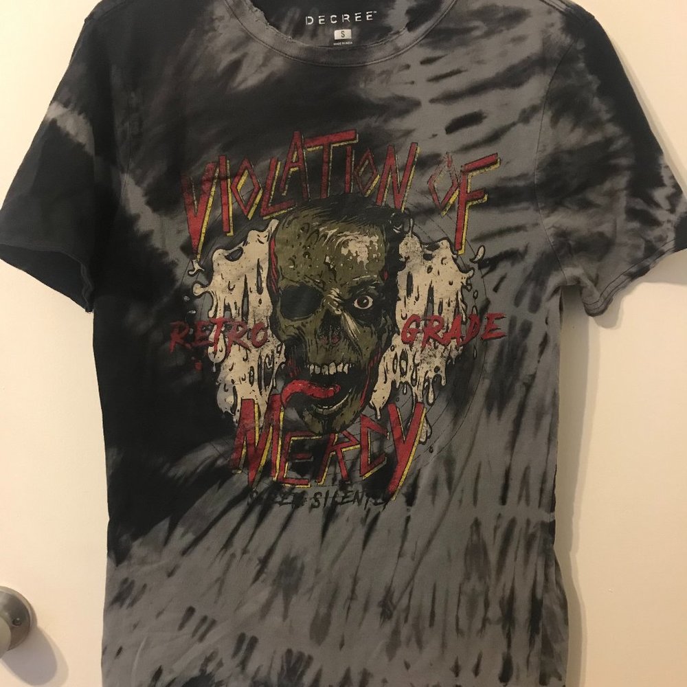 Black and Grey Tie Dye Graphic Tee